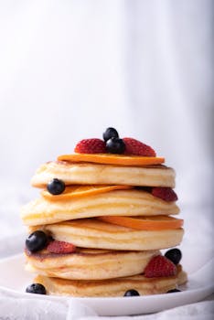 Close Up Photo of Stacked Pancakes
